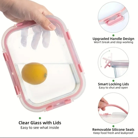 2 Piece Glass Food Storage with Locking Lids - Picture 4 of 7